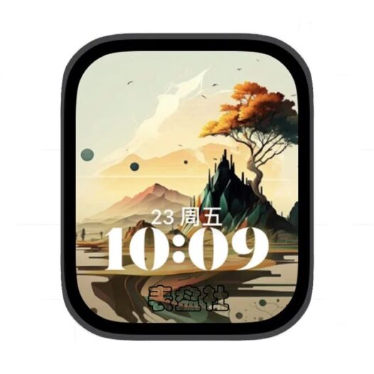AI山河风光景象苹果手表iwatch壁纸人像表盘