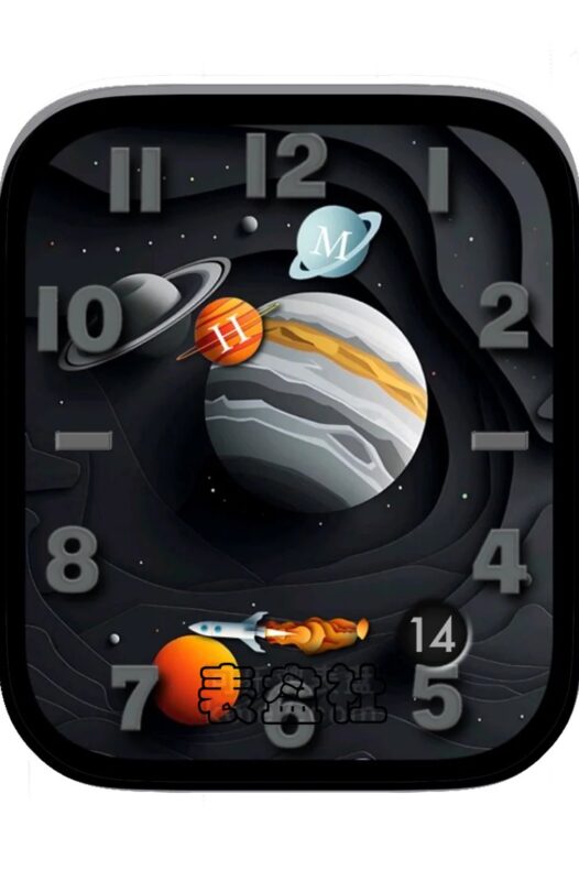 星球简约数字表盘