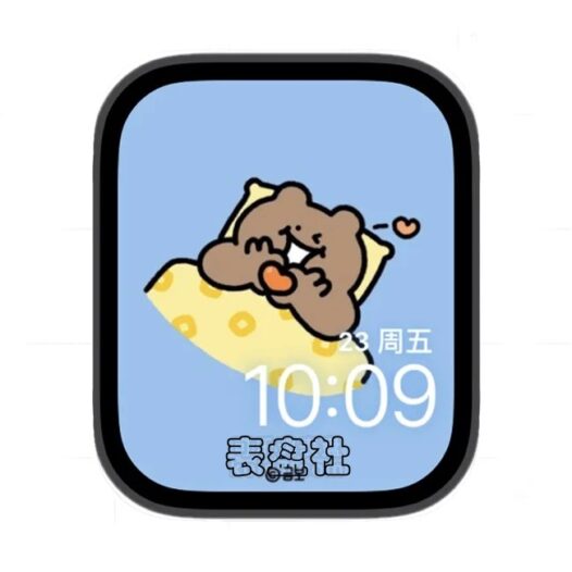 爱心小灰熊苹果手表iwatch壁纸表盘