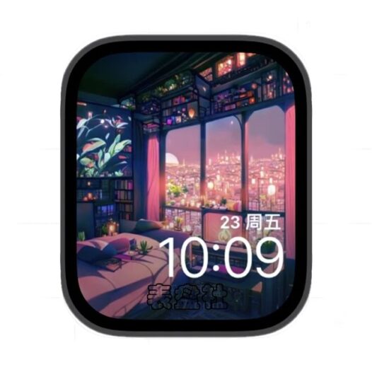 3D室外城市灯火苹果手表iwatch壁纸表盘