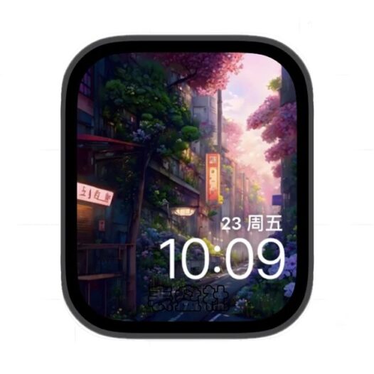 3D城市街巷花景苹果手表iwatch壁纸表盘