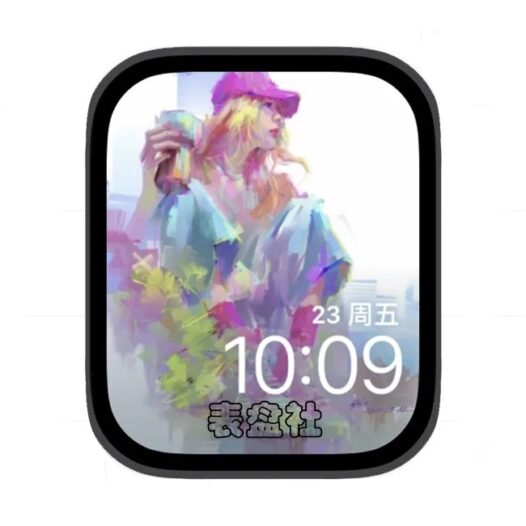 色彩女孩苹果手表iwatch壁纸表盘