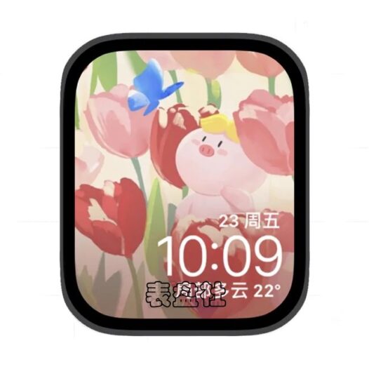 可爱小粉猪插画苹果手表iwatch壁纸表盘