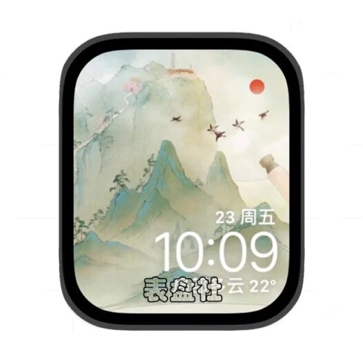 色彩墨画苹果手表iwatch壁纸表盘