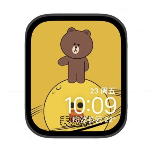 小灰熊插画苹果手表iwatch壁纸表盘