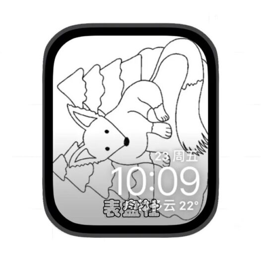 简笔画狐狸苹果手表iwatch壁纸表盘