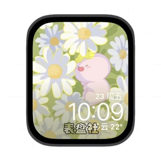 可爱粉红猪苹果手表iwatch壁纸表盘