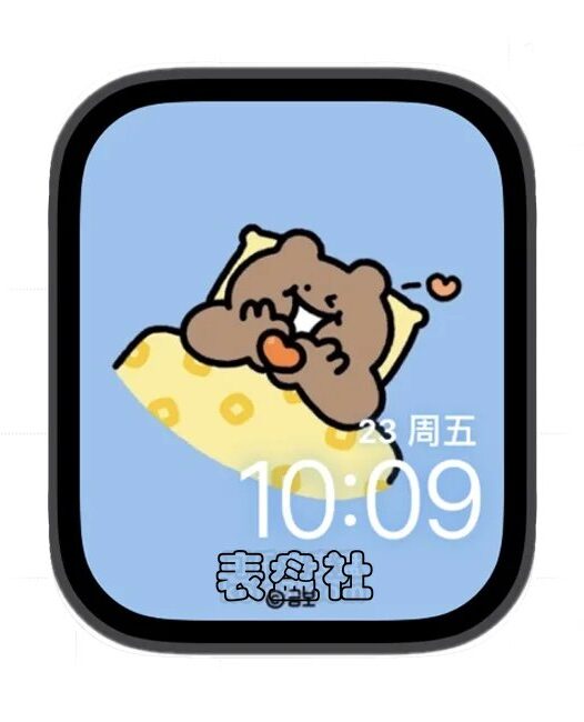 爱心小灰熊苹果手表iwatch壁纸表盘
