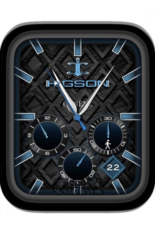 Higson希格森酷黑方格子三盘式年历表盘