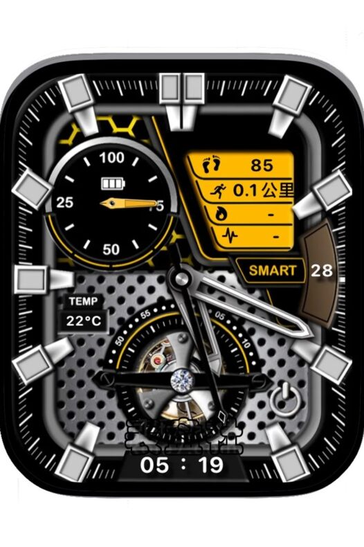 SMART高级逼真金属机械质感表盘