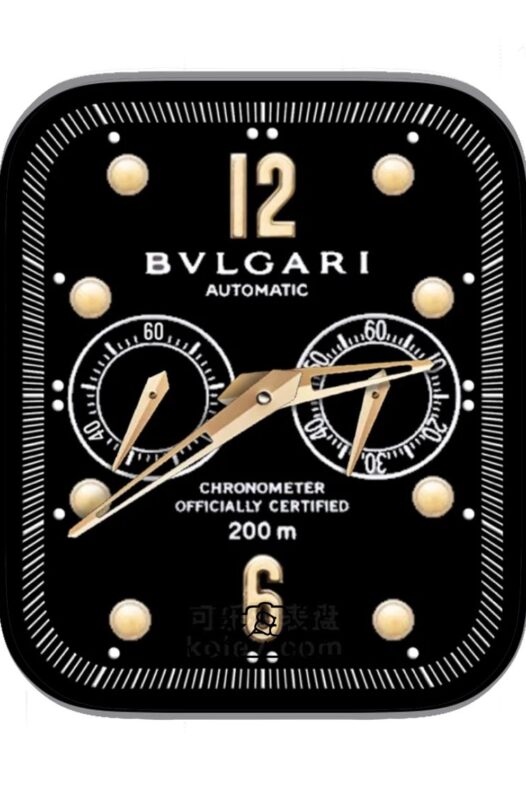 BVLGARI宝格丽黑底双盘式简约表盘