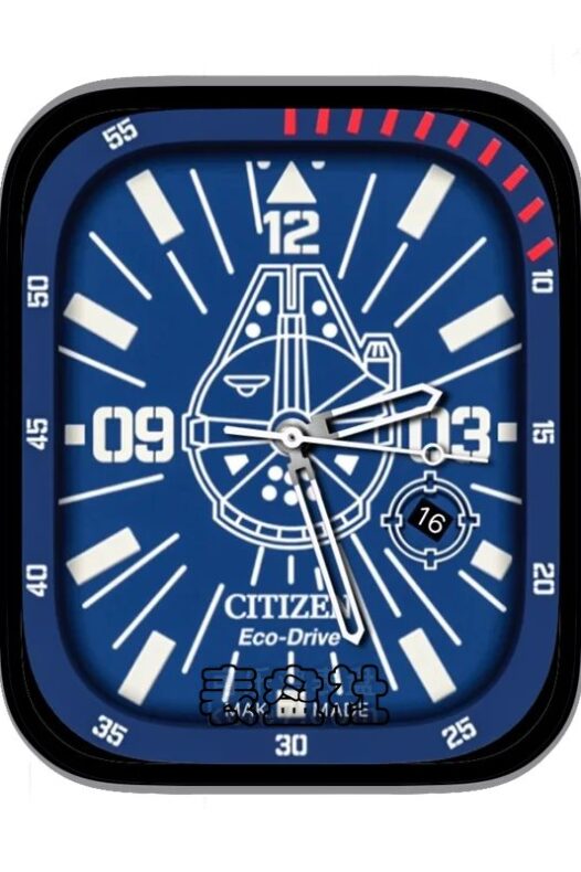 西铁城CITIZEN蓝色背景白色刻度表盘表盘