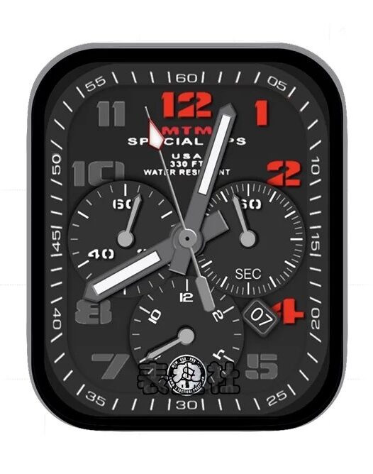 MTM美国军用炭黑色三盘式数字年历指针UItra专用表盘