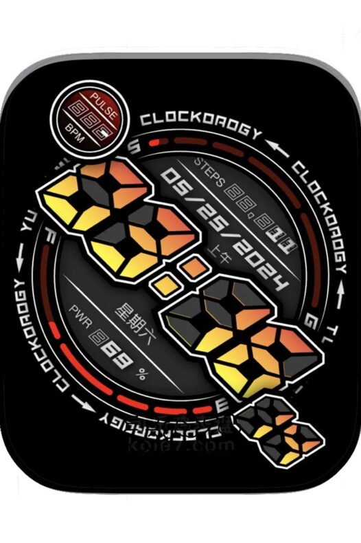 酷黑渐变炫酷数字多功能显示表盘
