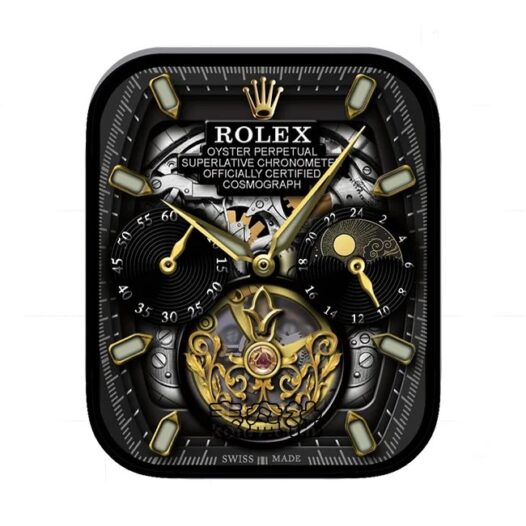 ROLEX劳力士高级酷黑金双盘式月相齿轮金属表盘