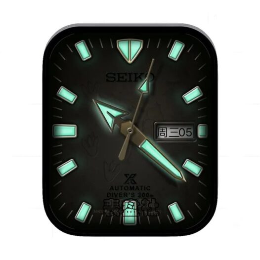 SEIKO精工荧光绿年历指针简约表盘