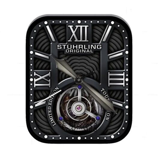 STUHRLING施图霖酷黑色齿轮机械表盘