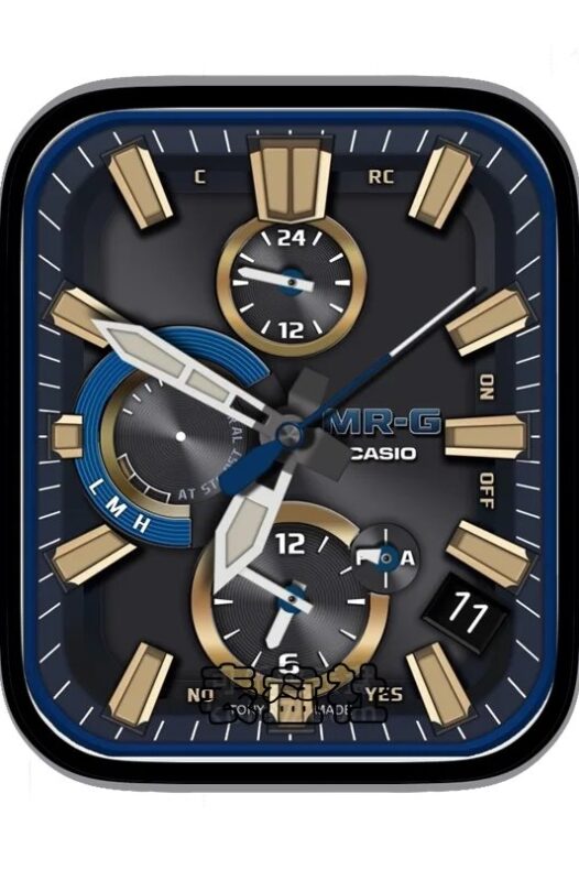 CASIO MR-G卡西欧蓝黄立体三盘金属时刻表盘