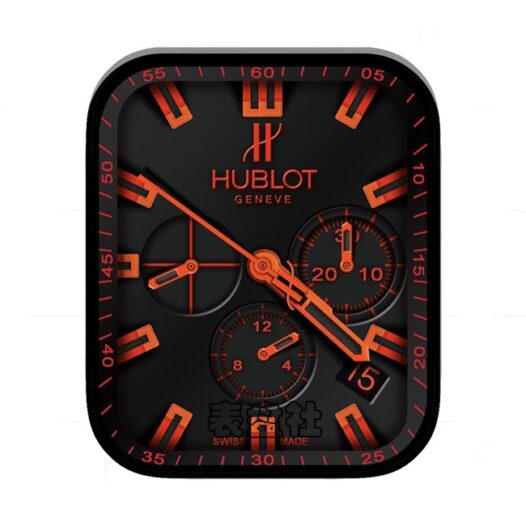 HUBLOT宇舶炭黑红三盘式年历指针表盘