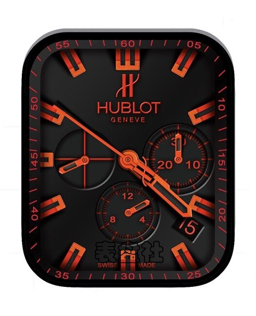 HUBLOT宇舶炭黑红三盘式年历指针表盘